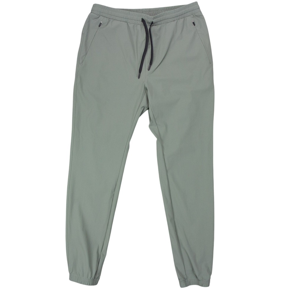 NWOT UNRL Mens M Green Joggers Performance Pants Casual Drawstring Athletic Tape